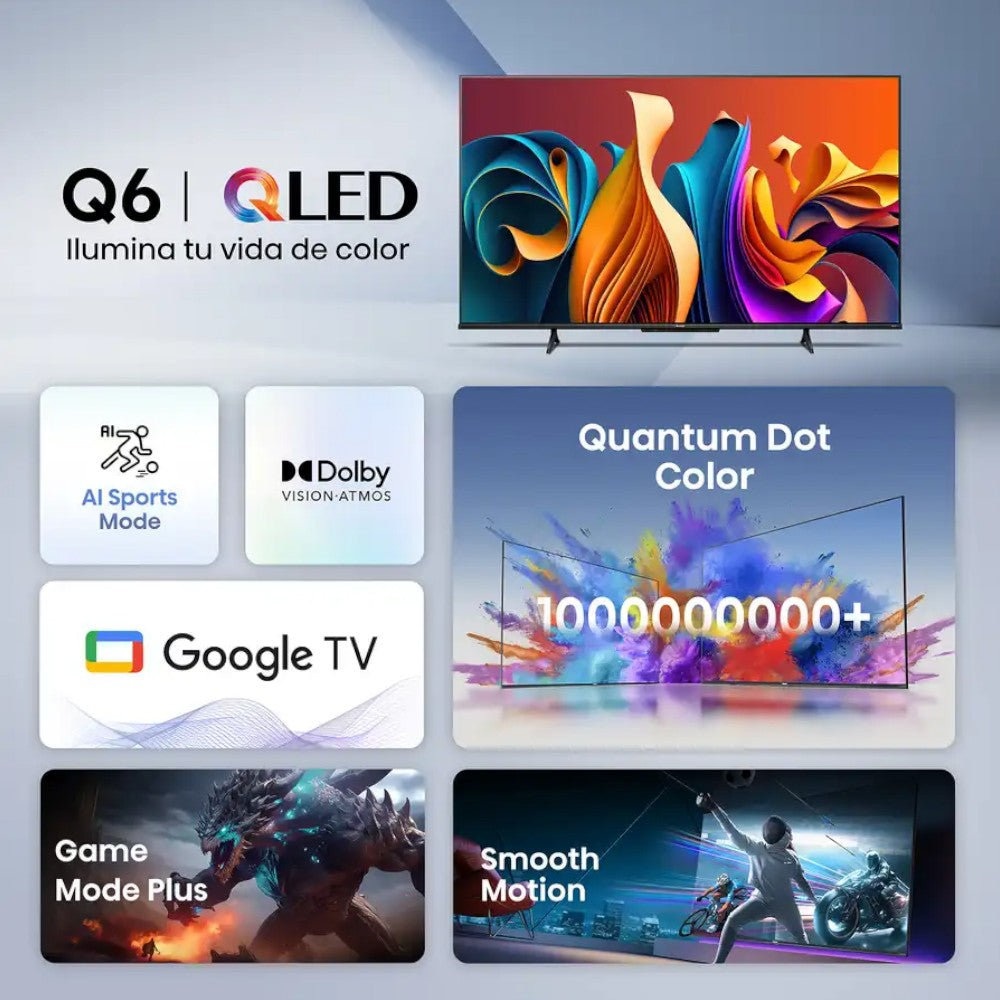 Televisor Hisense de 75" / 75Q6N / QLED / UHD / SMART / 4K