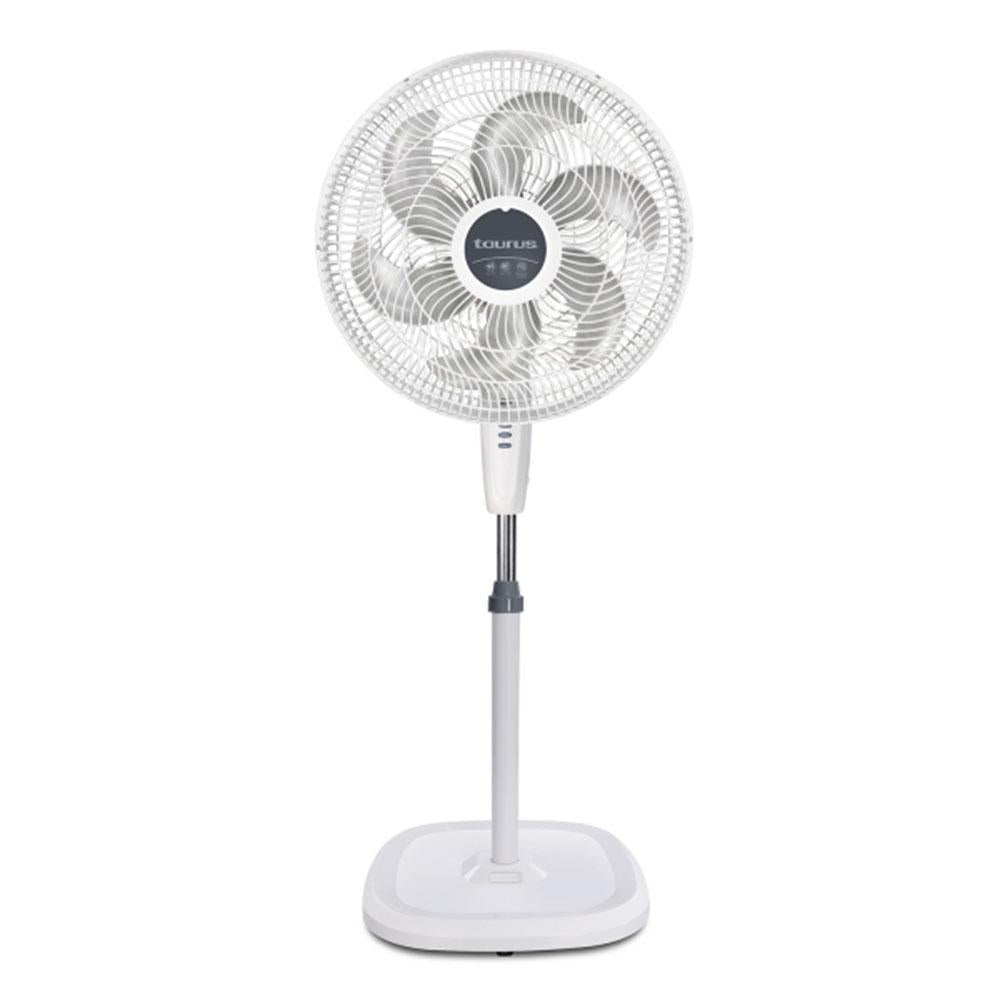 Abanico de Pedestal Taurus Sputnik White de 18"