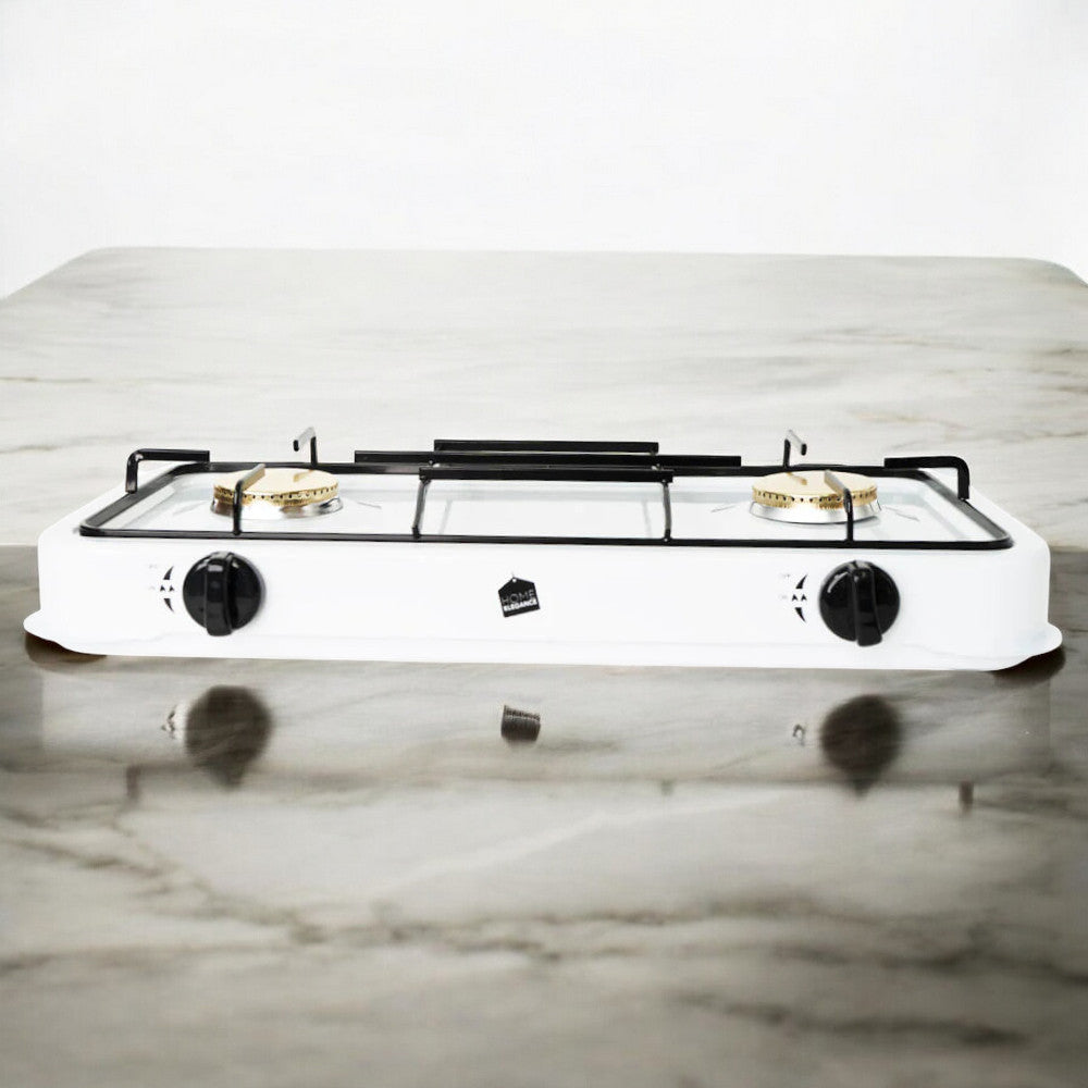 Estufa a Gas Home Elegance de Mesa / 2 Quemadores - Blanca