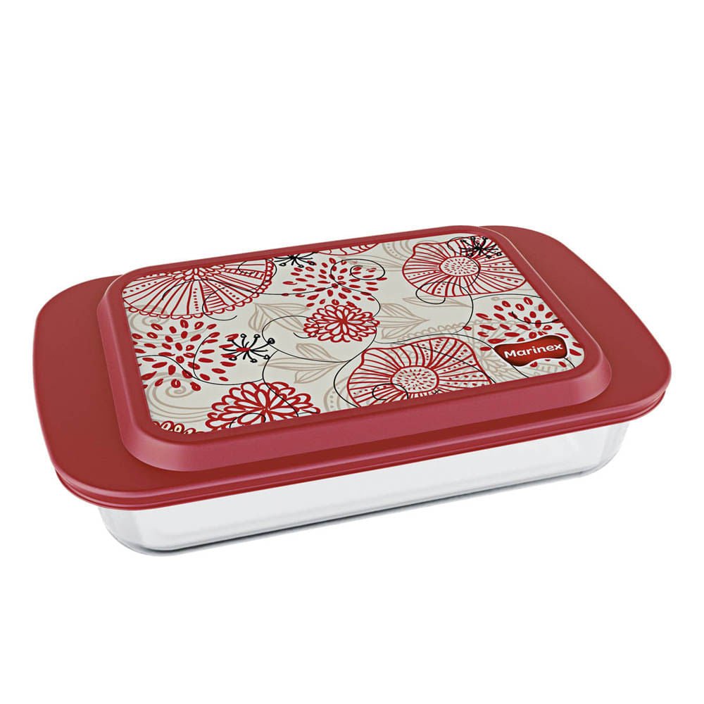 Envase de Vidrio Marinex Rectangular Con Tapa 3.7 L
