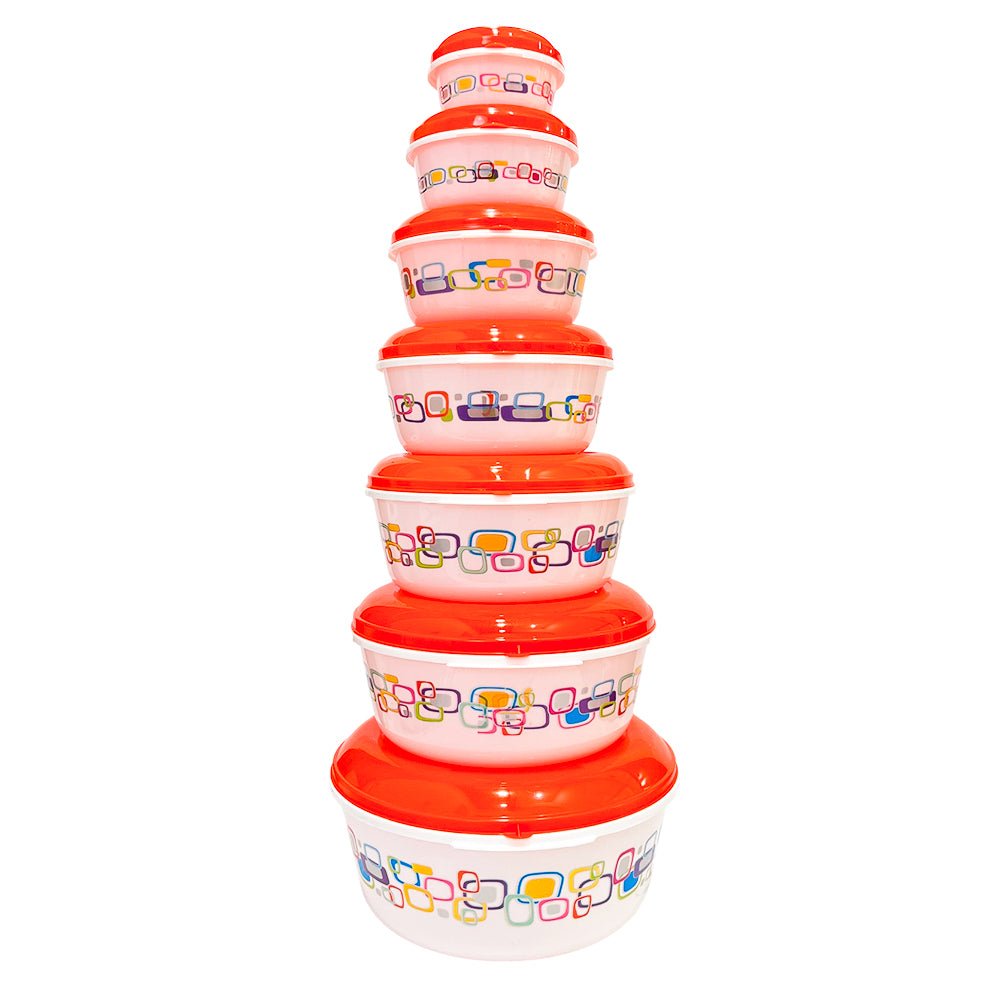 Envases Plásticos Dynasty Con Tapa / Estampada Set 7 Piezas / Surtidos - Dynasty - Titan.com.pa - 2100000615254