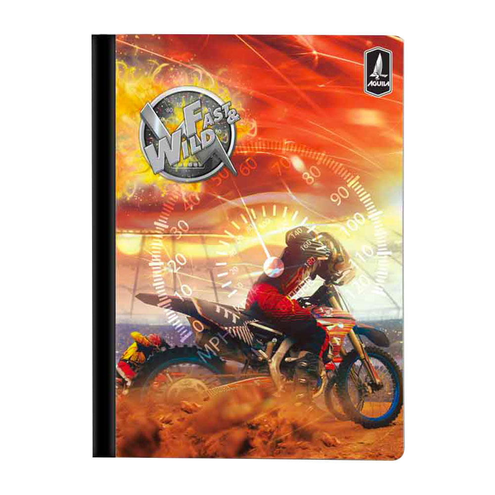 Cuaderno Cosido Mediano Doble Raya Fast & Wild de 200 Páginas