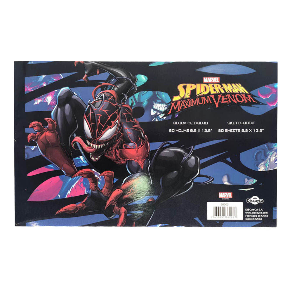 Libreta de Dibujo Marvel de Spiderman 50 Hojas 8.5" x 13.5"