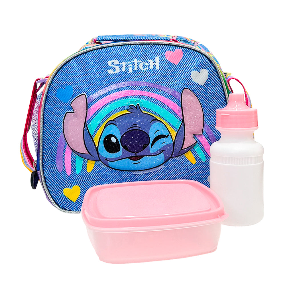 Lonchera Escolar Stitch / Sand Print con Accesorios
