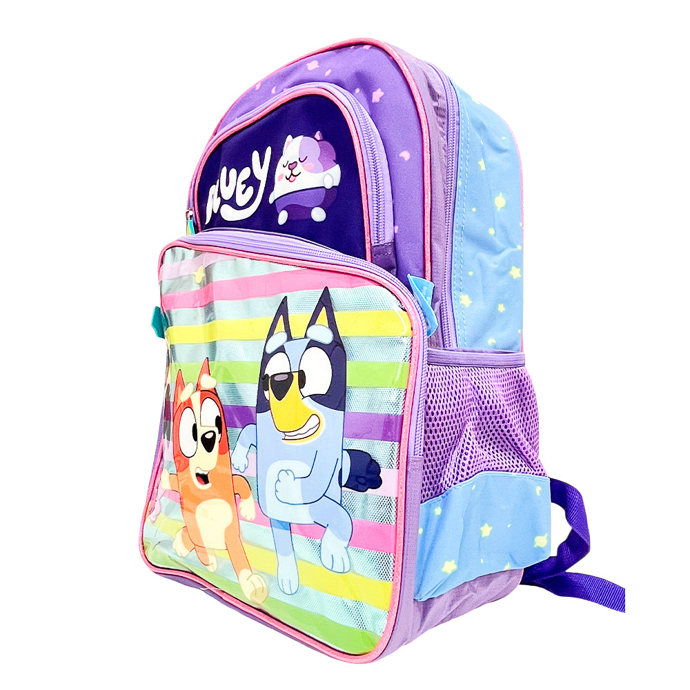 Mochila Escolar Bluey Metálica / Niña / 16"