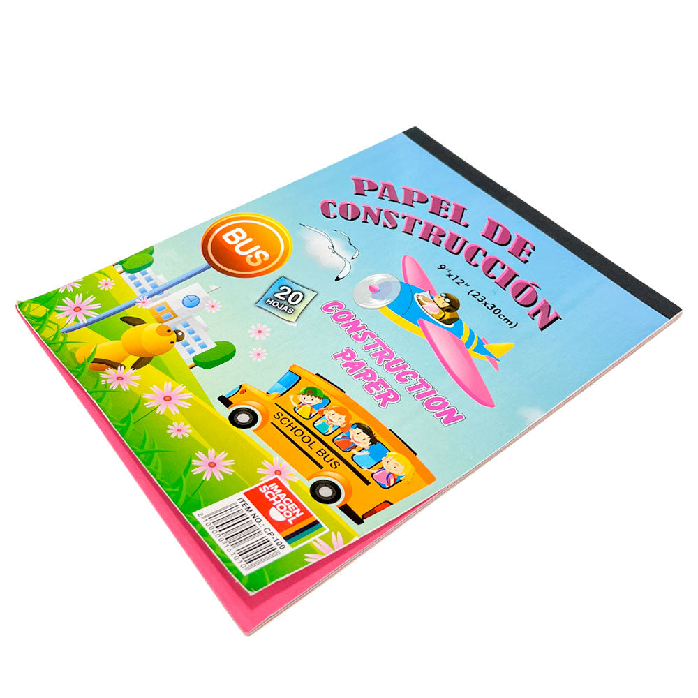 Papel de Construcción Imagen School / 20 Hojas / 9"x12"
