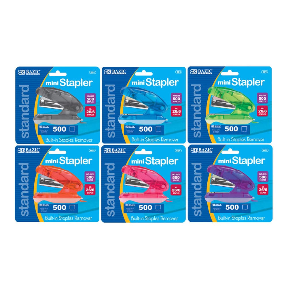 Engrapadora Bazic Mini Con Grapas 4.5" x 4.3" x 1.5" - Surtido
