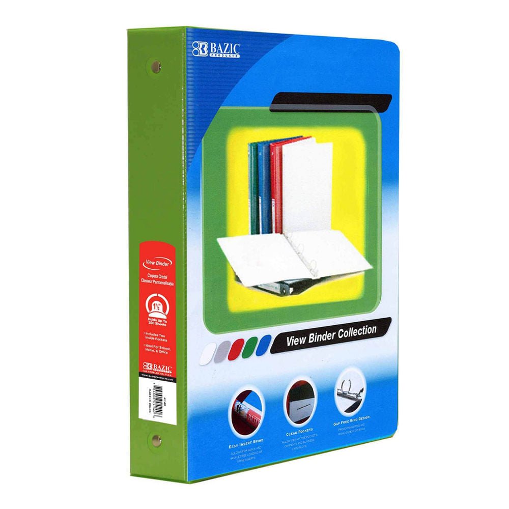 Portafolio de 3 Aros Bazic Con 2 Bolsillo