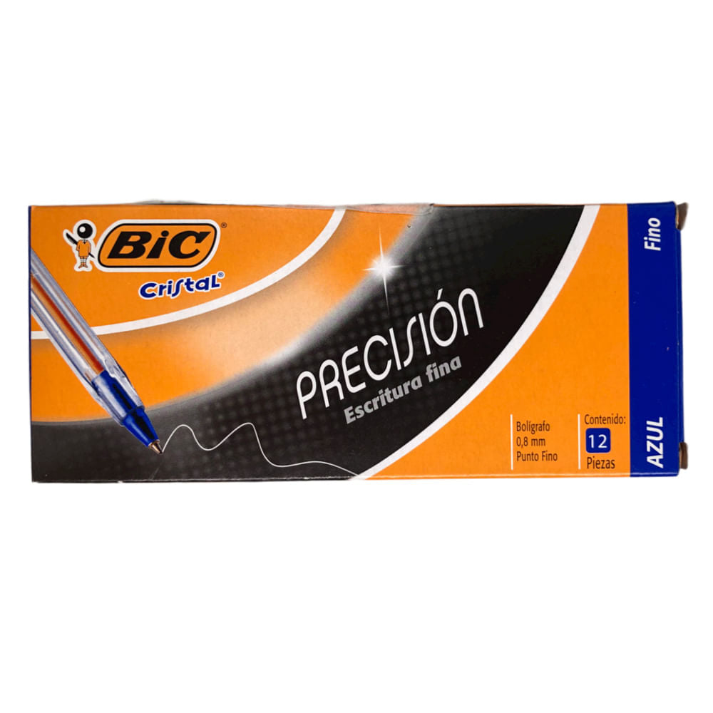 Bolígrafos Bic Precisión de 0.8 mm Azul de 12 Piezas
