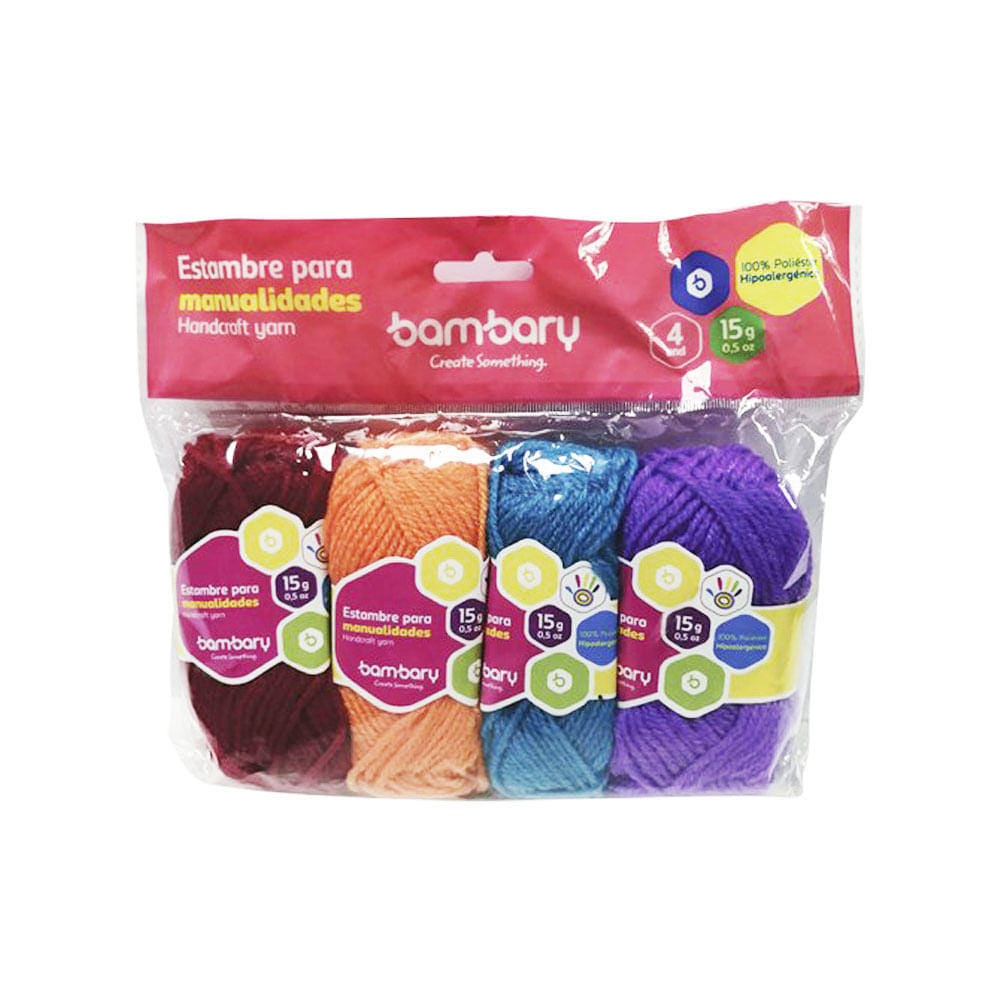 Madeja de Lana Bambary Colores 4 Piezas 15 g