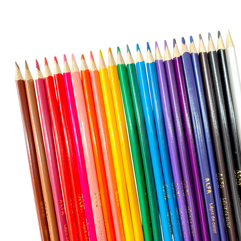 Lápices de Colores Alfa / Triangular / 24 Unidades