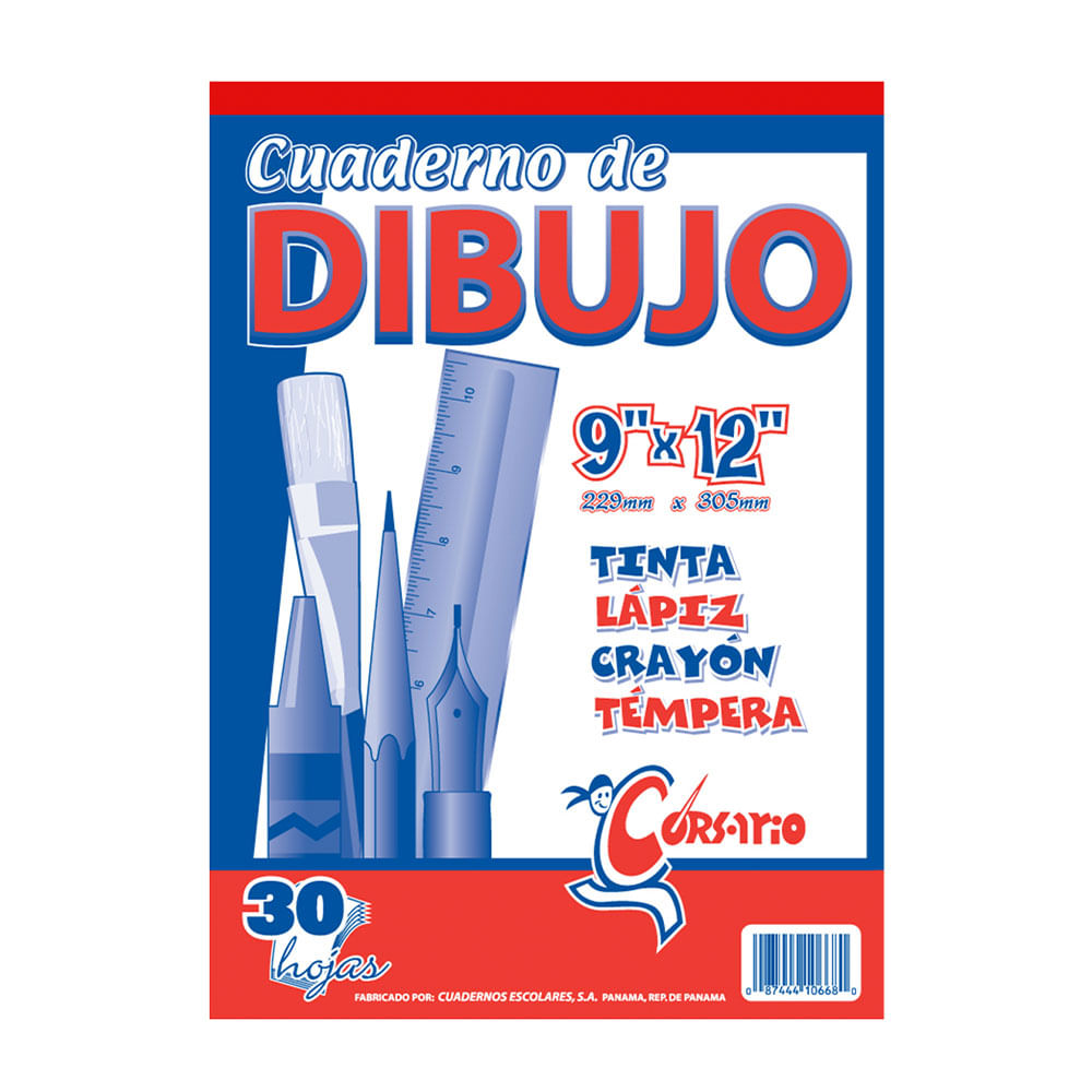 Libreta de Dibujo Corsario de 60 Páginas 9" x 12"