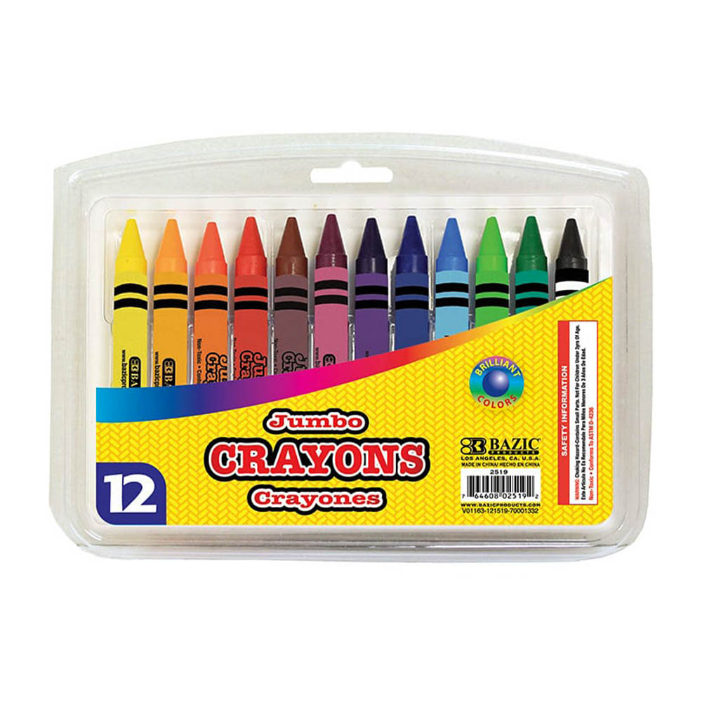 Crayones Jumbo Bazic de 12 Colores