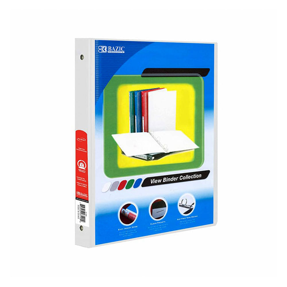 Portafolio de 3 Aros Bazic Con 2 Bolsillo de 1/2"