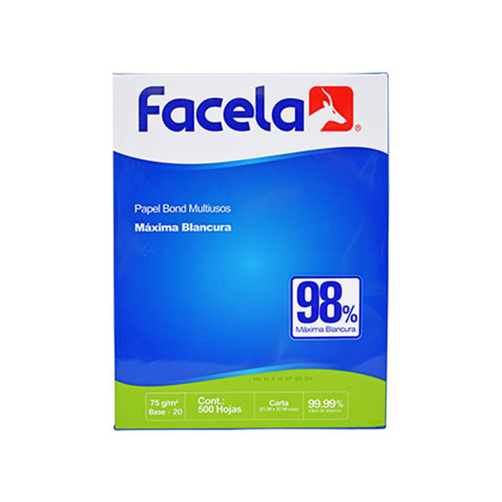 Resma de Hojas Blancas Facela 8 1/2" x 11" - 50 Piezas