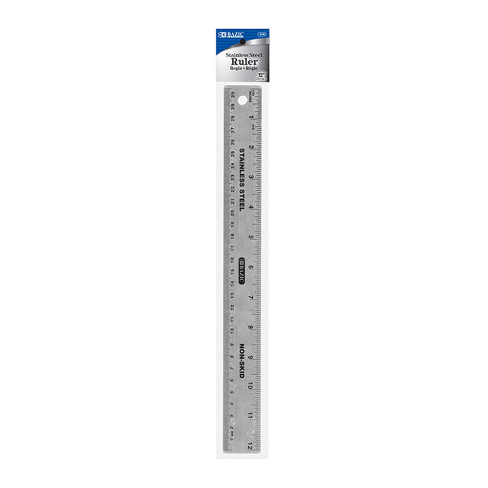 Regla Bazic Acero Inoxidable de 30 cm - Surtido