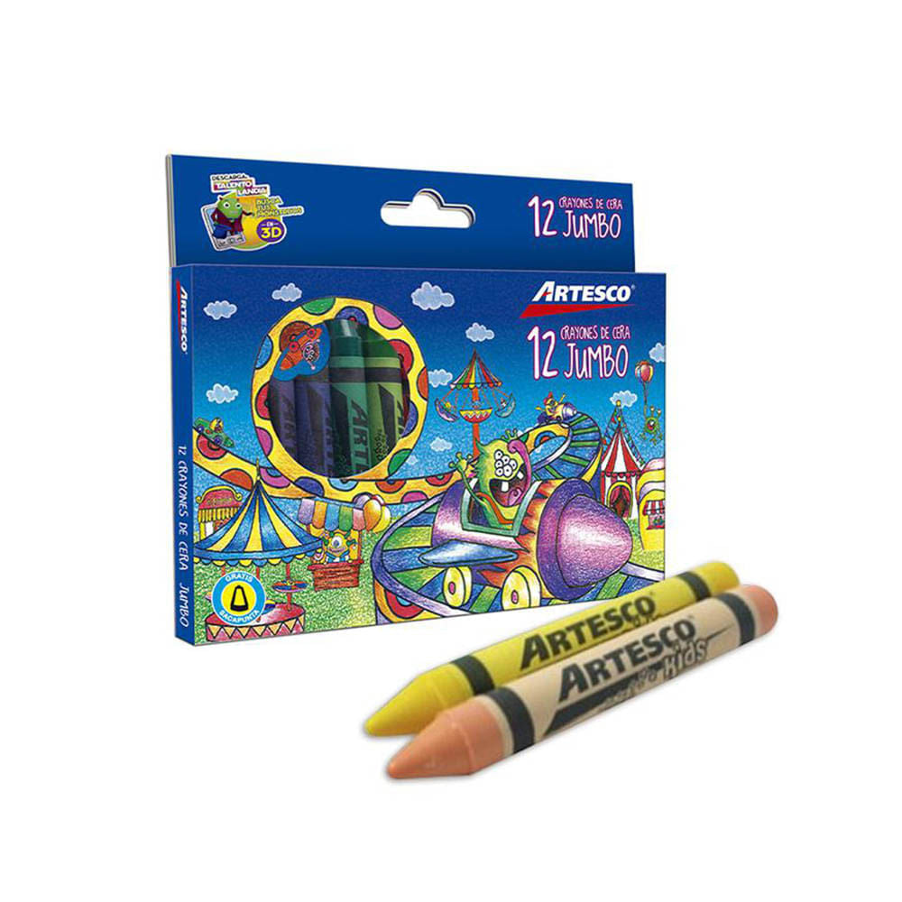 Crayones Artesco Jumbo 12 Colores