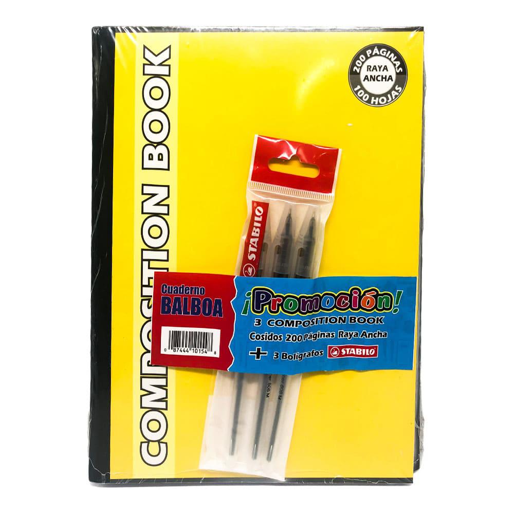 Cuaderno Cosido Composition Raya Ancha 200 Páginas - Surtido