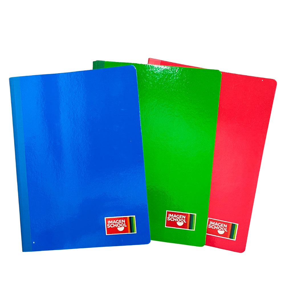 Set de 3 Cuaderno Cosido Pequeño Imagen School / Raya Ancha / 200 Páginas / Liso