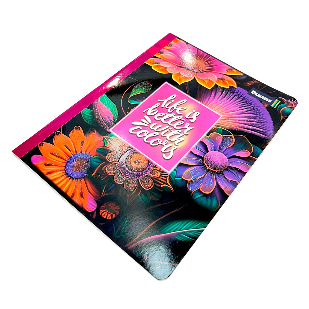 Cuaderno Cosido Grande Durable Para Niña / 200 Páginas / Doble Raya / Surtido