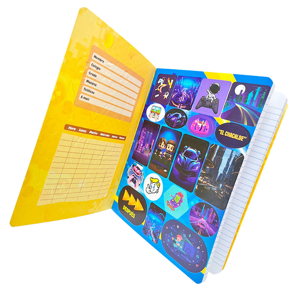 Cuaderno Cosido Grande Chacalde / 200 Páginas / Raya Ancha / Surtido