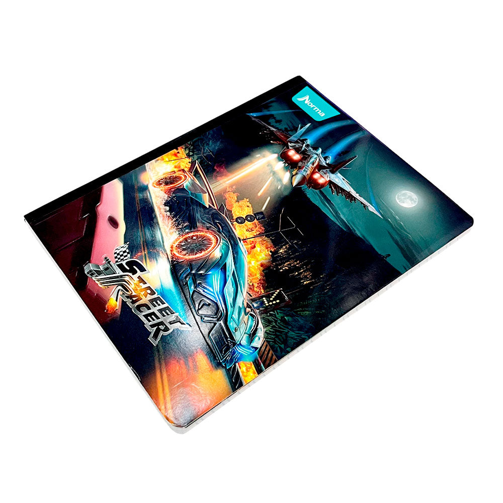 Cuaderno Cosido Grande Norma Street Racer - Raya Ancha / 200 Páginas / Surtido