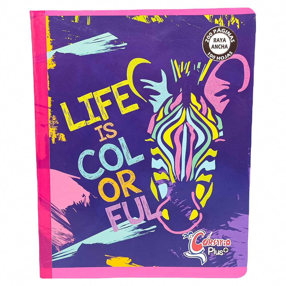 Cuaderno Cosido Grande Raya Ancha Corsario Plus 200 Páginas - Surtido