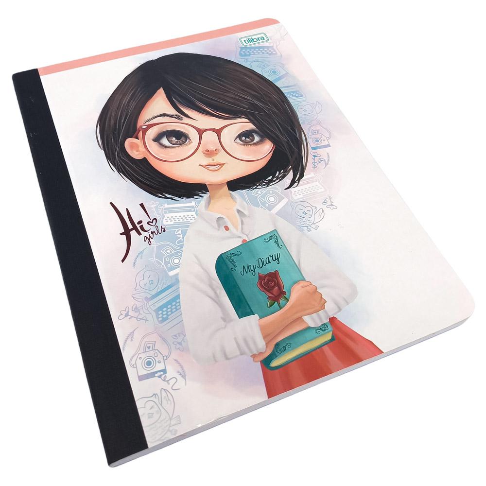 Cuaderno Cosido Grande Tilibra Hi Girls Raya Ancha de 200 Paginas - Surtido