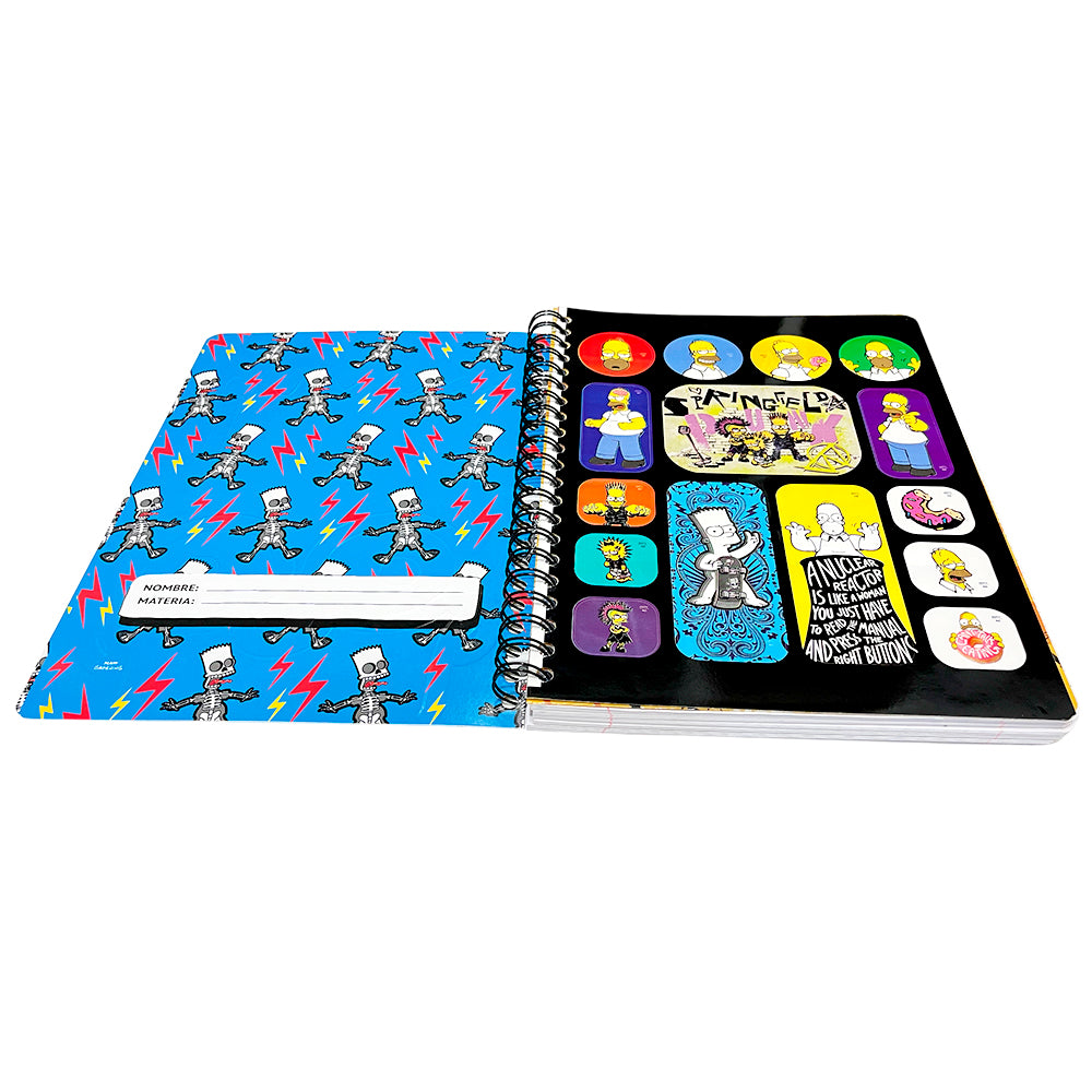 Libreta Espiral Doble Grande Norma Simpson - 3 Materias / Surtido