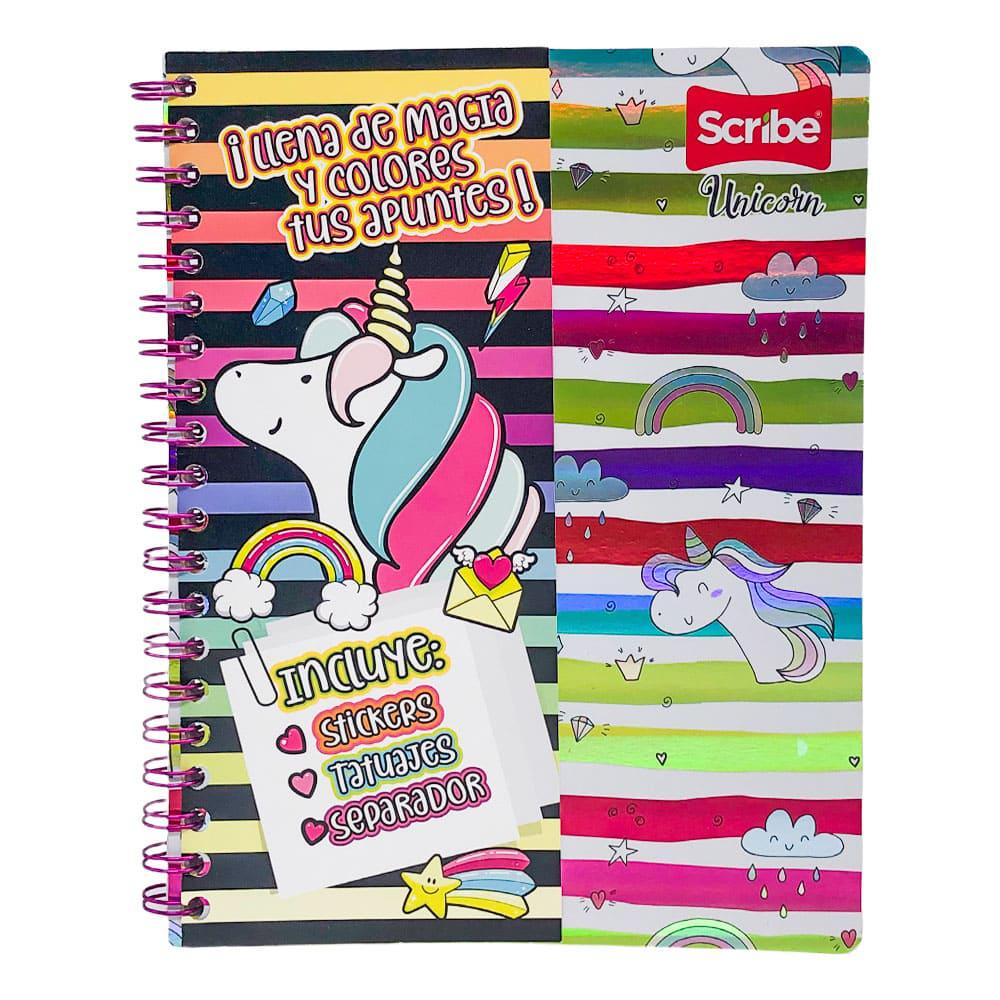 Libreta Con Espiral Doble Scribe Raya Ancha 200 Páginas