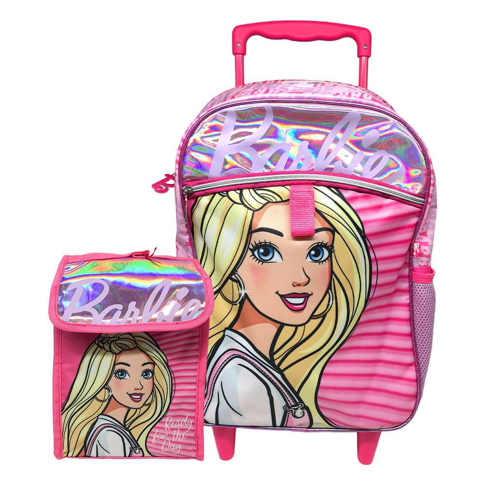 Set de Mochila Con Ruedas Barbie 3 Piezas
