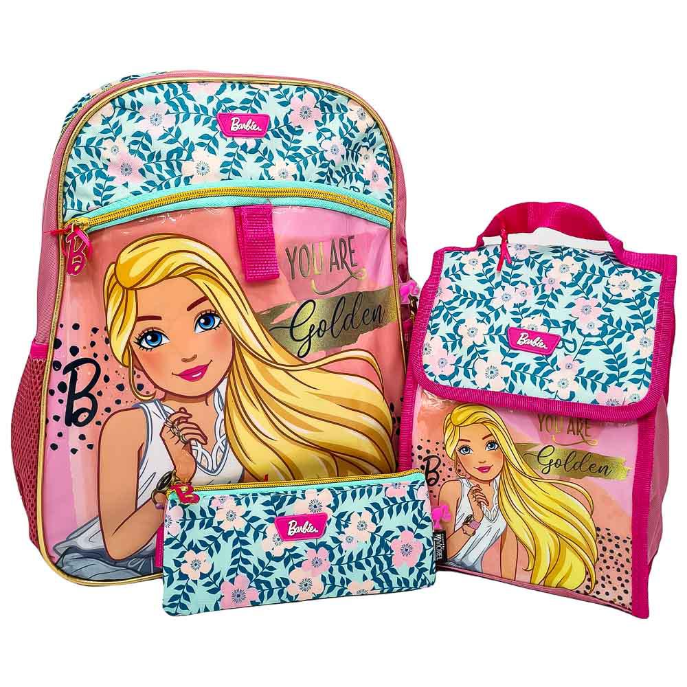 Mochila Barbie You Are Golden 16" 3 Piezas