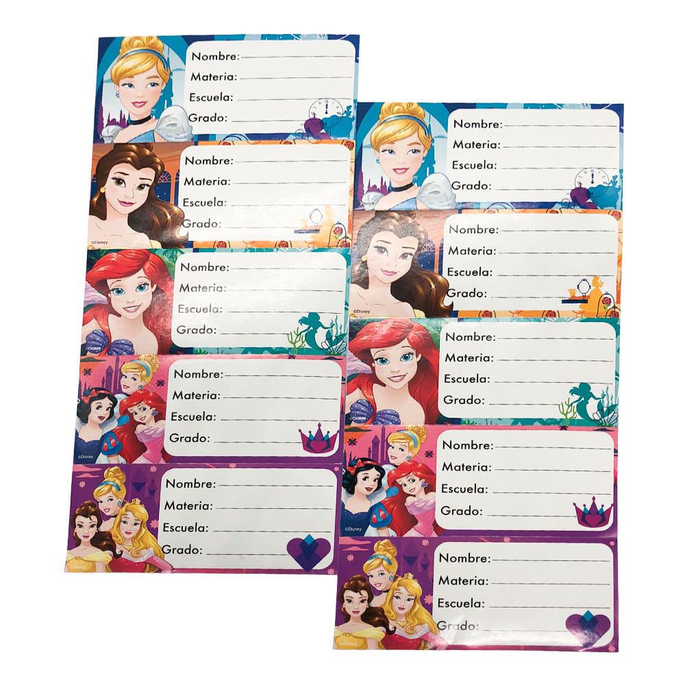 Etiquetas Escolares Disney Princesa 10 Piezas