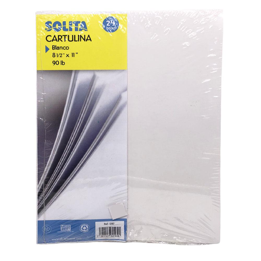 Cartulina Blanca Solita 24 Hojas 8.5" x 11"