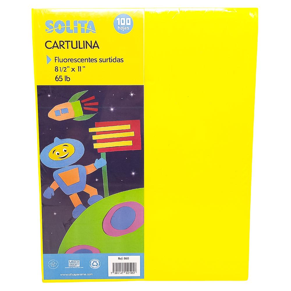 Cartulina Fluorecente Solita 100 Hojas 8.5" x 11"