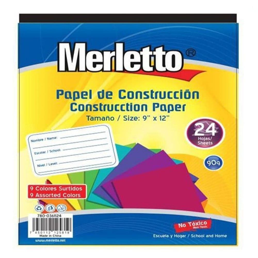 Papel de Construcción Merletto 24 Hojas 9" x 12"