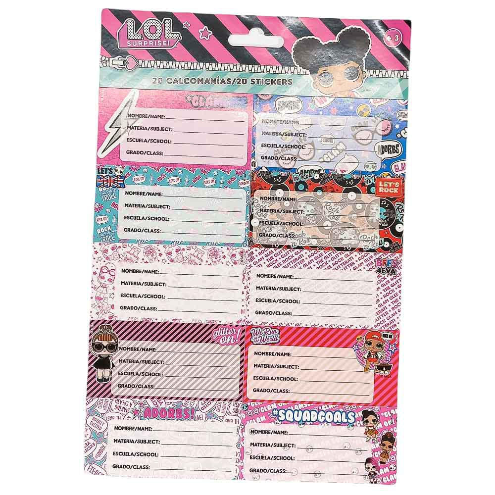 Etiquetas Escolares Lol Surprise 20 Piezas