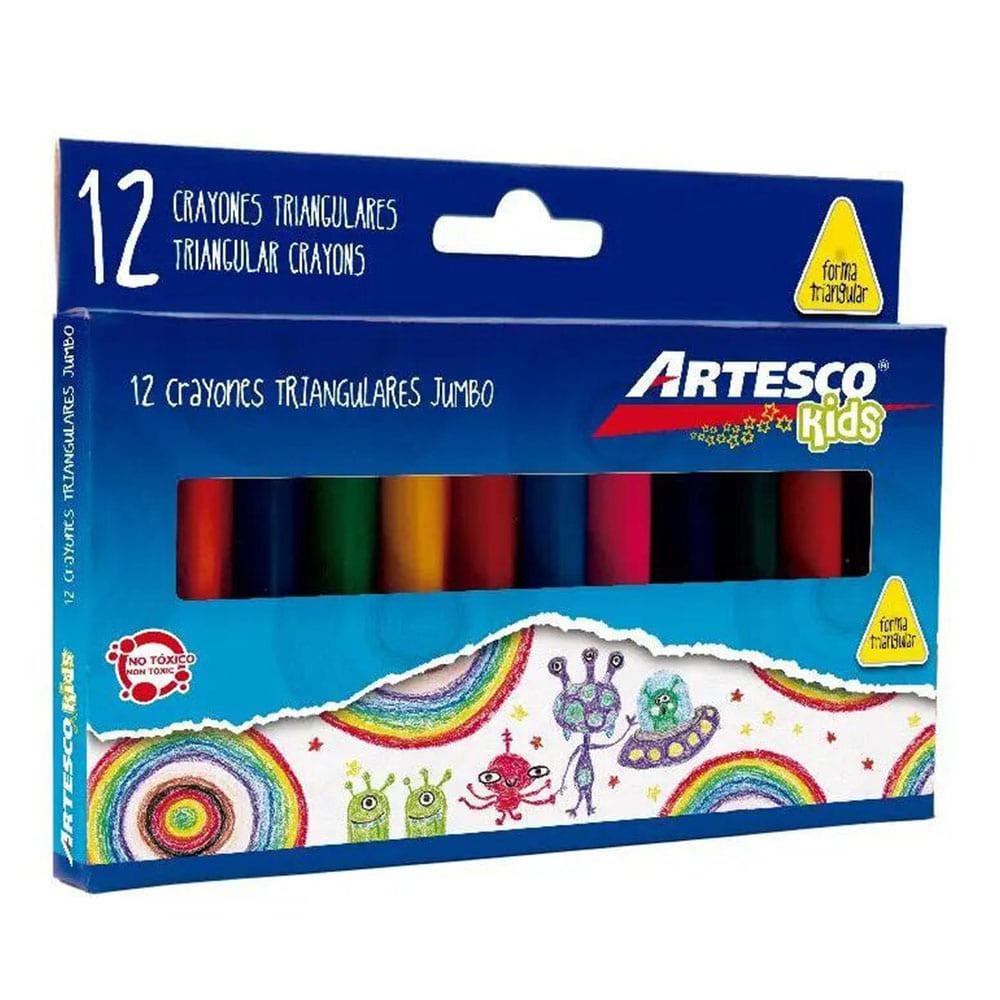 Crayones Artesco Jumbo Triangular 12 Piezas