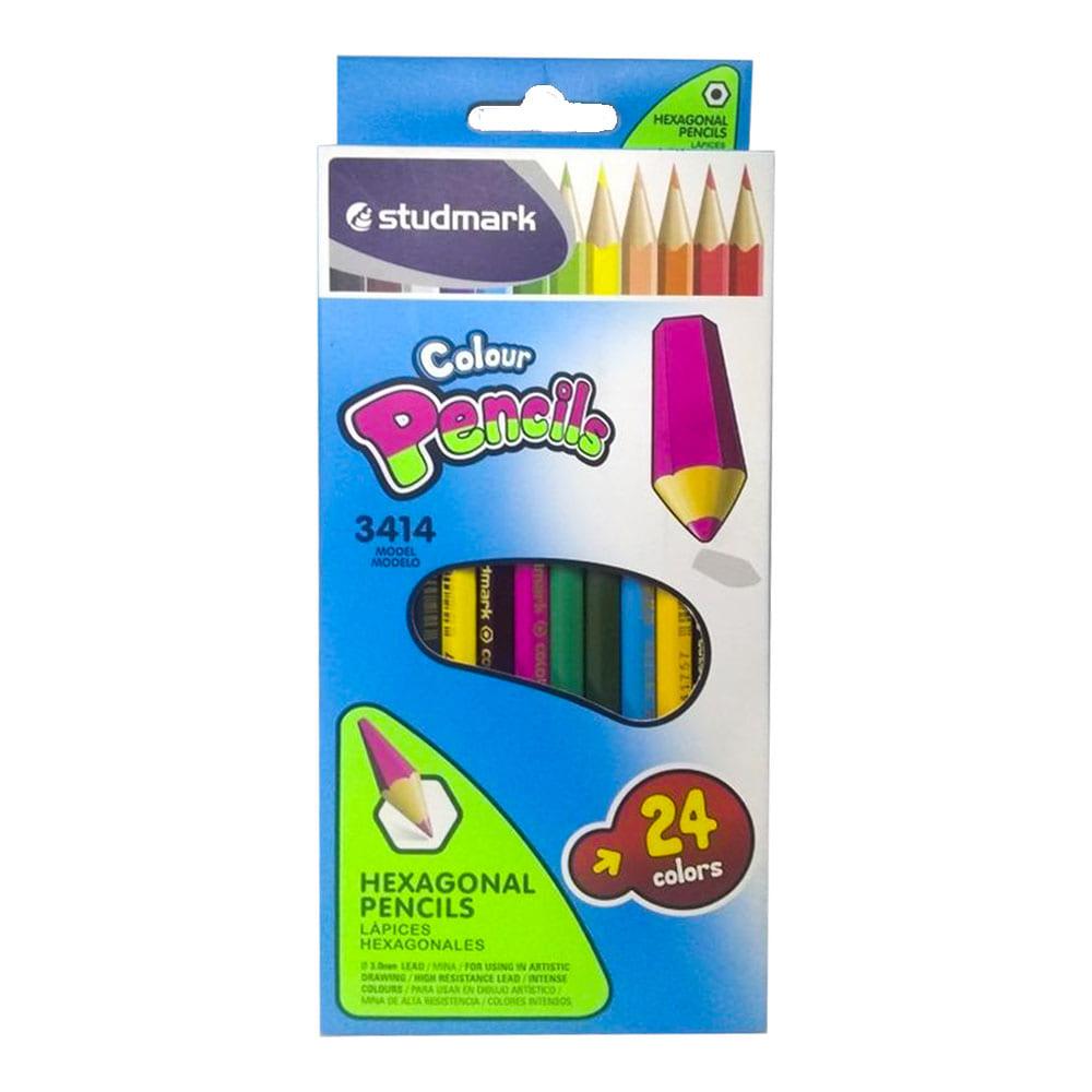 Lápices de Colores Studmark Hexagonal de 24 Piezas
