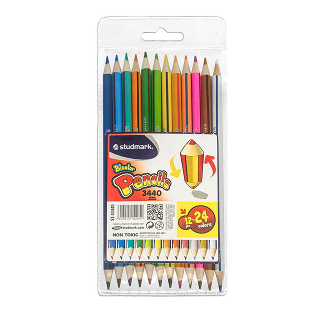 Lápices de Colores Studmark Bicolor 12 Piezas