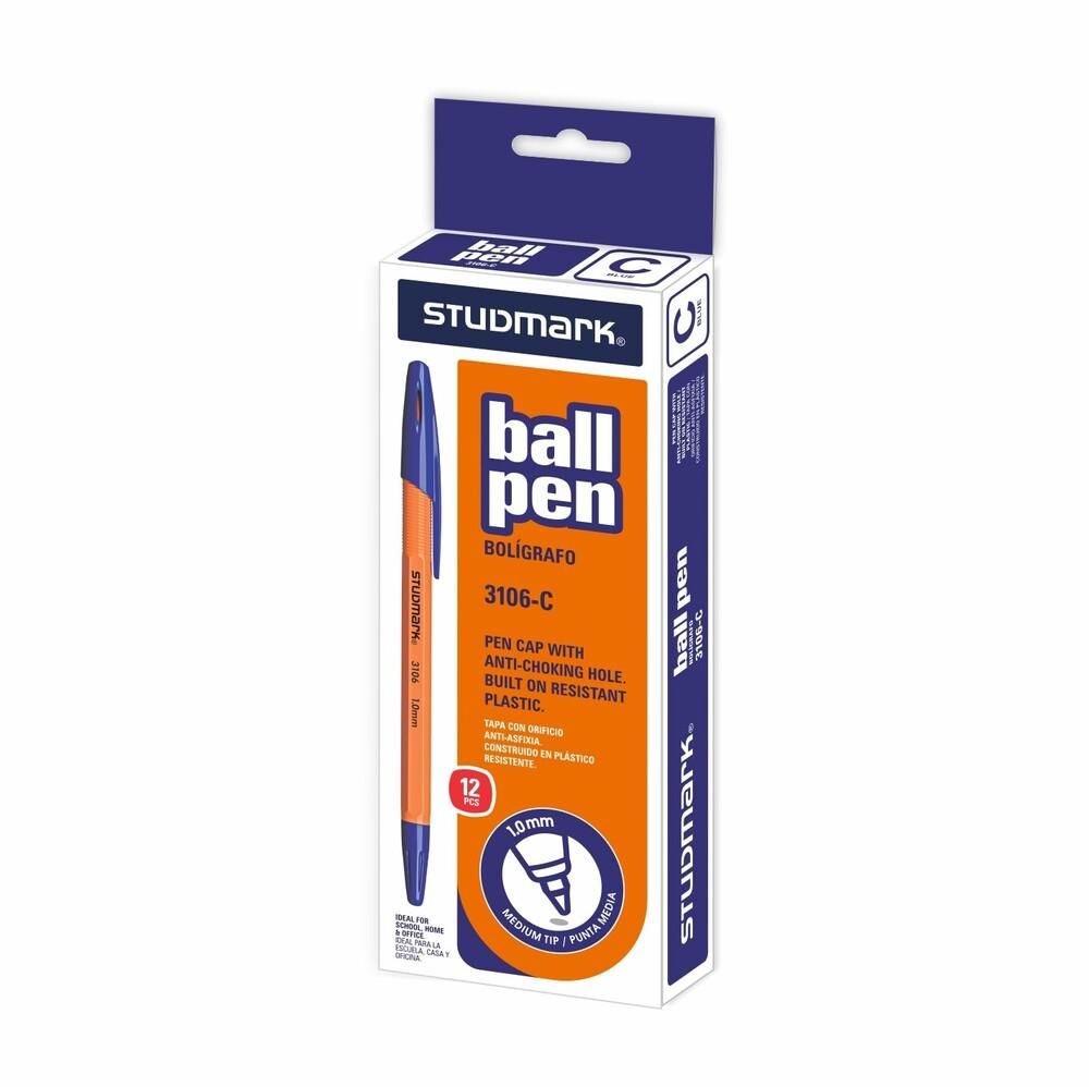 Bolígrafo Studmark Ball Pen Azul 12 Piezas