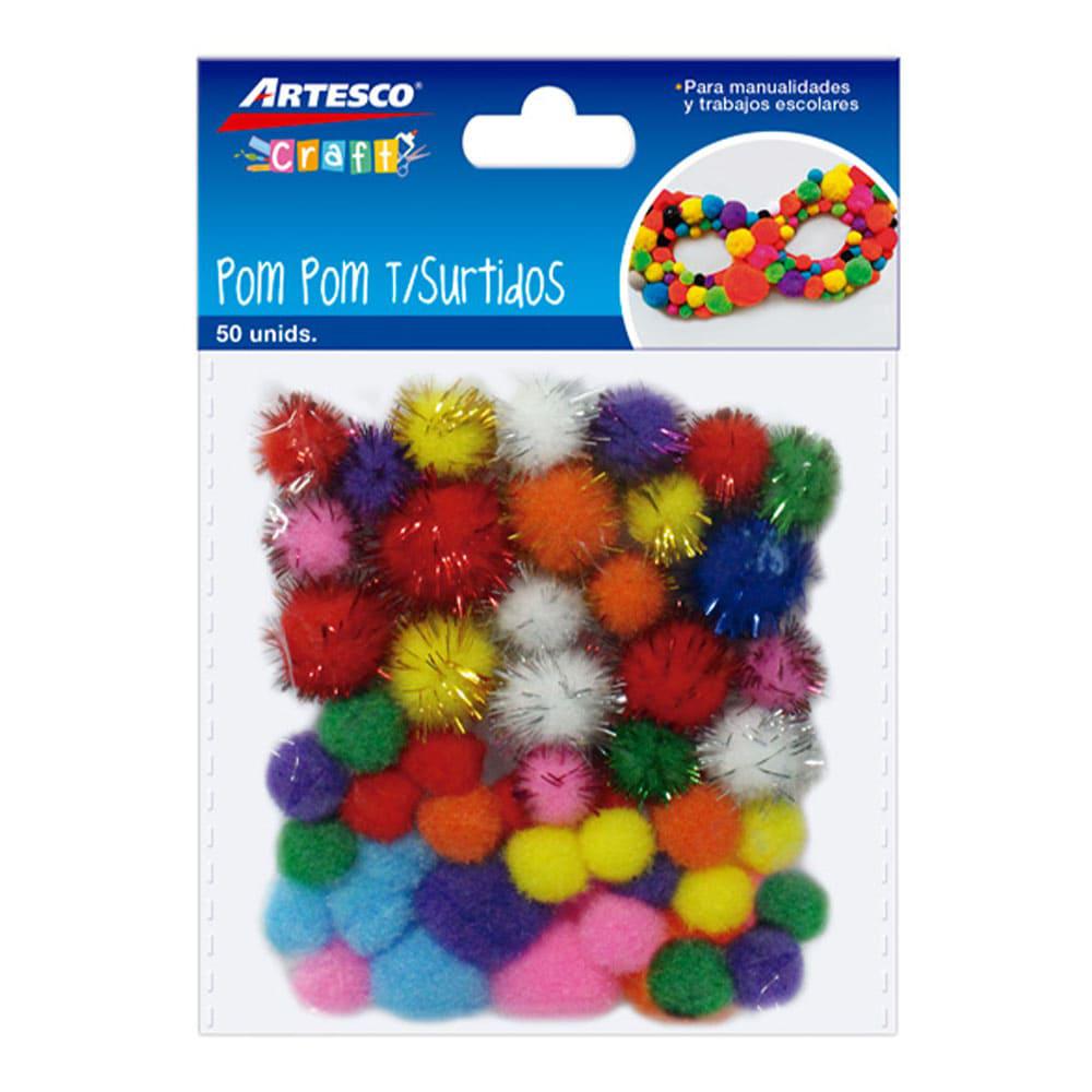 Pom Pom Artesco 50 Piezas - Surtido