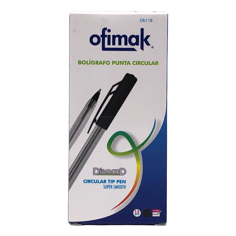 Bolígrafo Diamond Negro Ofimak 12 Piezas