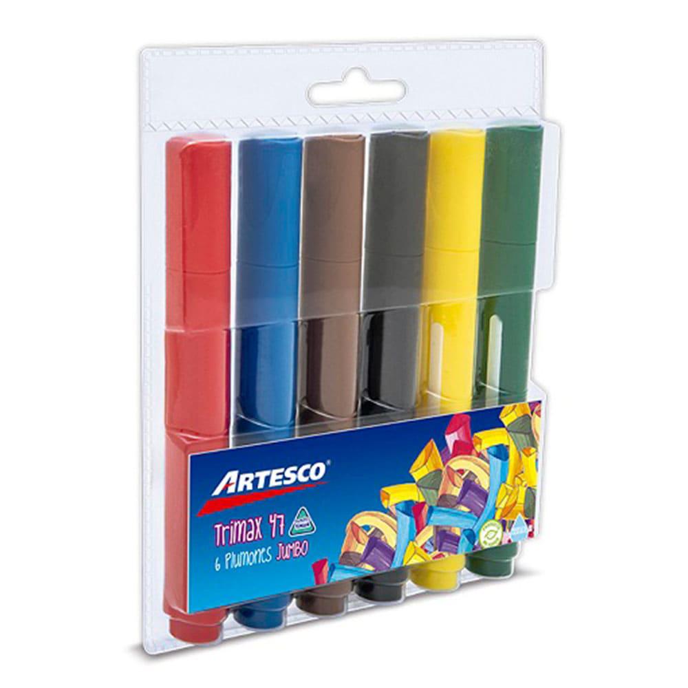 Marcadores Artesco Trimax Jumbo de 6 Piezas
