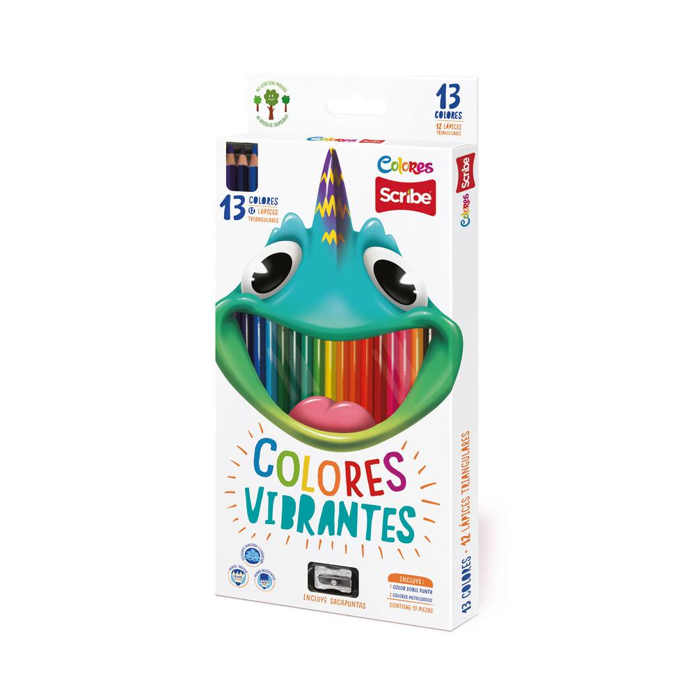 Lápices de Colores Scribe Triangular 13 Colores