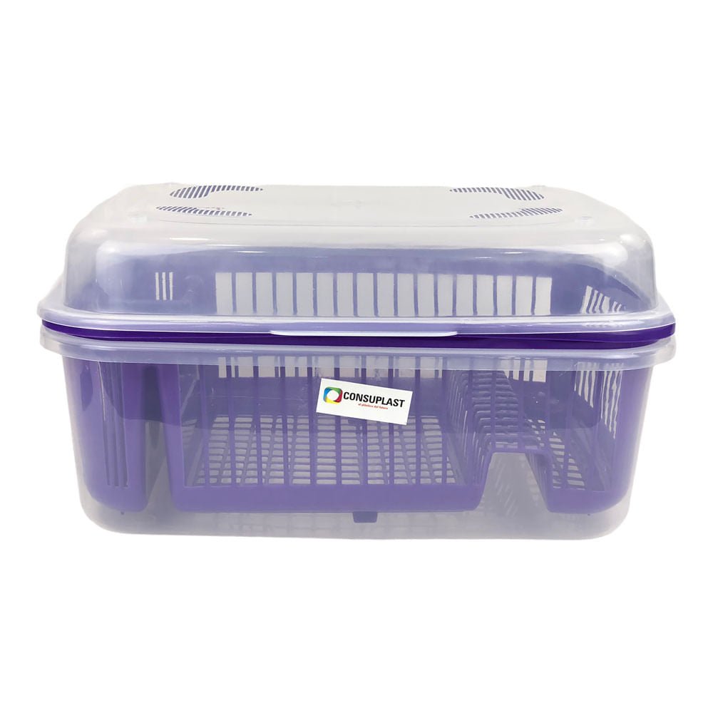 Escurridor Consuplast Con Tapa 51 cm x 38 cm x 27 cm - Morado claro