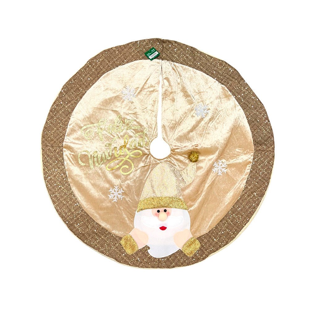 Falda Navideña Para Árbol 101 Cm Santa Dorado/Blanco - Miro Christmas - Titan.com.pa - 2100000014408