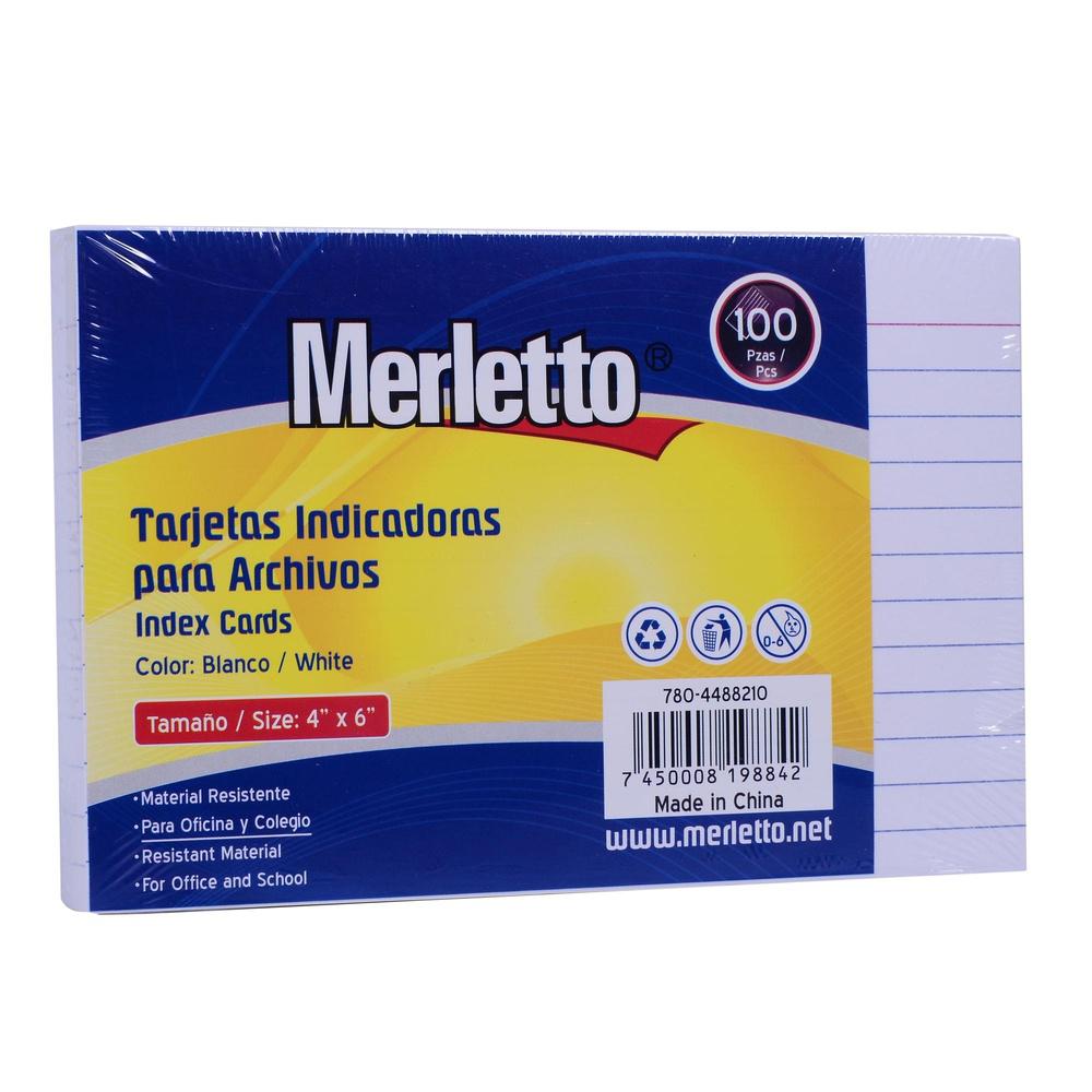 Fichas Rayadas Merletto 100 Hojas 4" x 6"