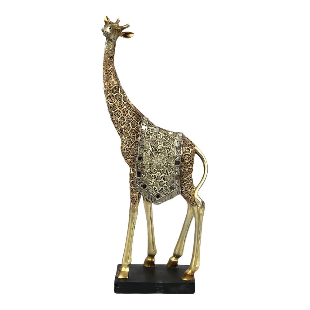 Figura Decorativa de Jirafa Montefiori en Cerámica 53 cm - Dorado
