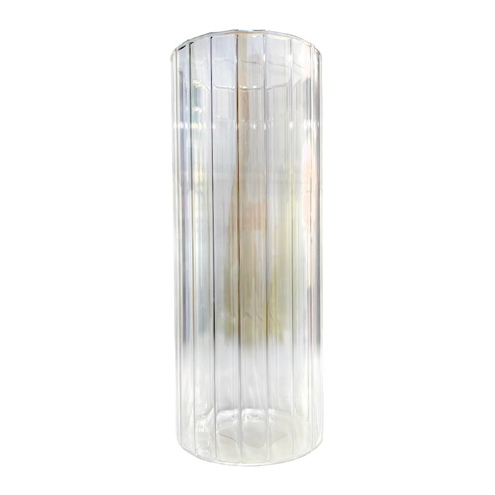Florero decorativo de vidrio Clear Home Elegance de 25 cm.